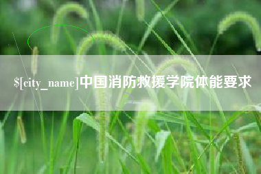 开原中国消防救援学院体能要求