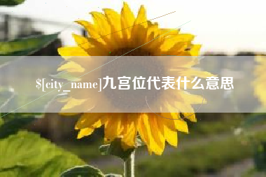 开原九宫位代表什么意思