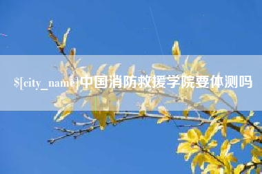 开原中国消防救援学院要体测吗