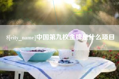 开原中国第九枚金牌是什么项目