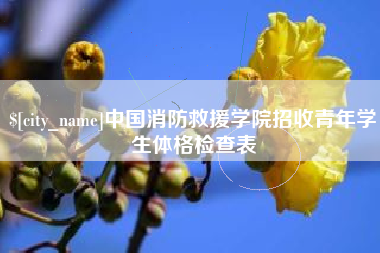 开原中国消防救援学院招收青年学生体格检查表